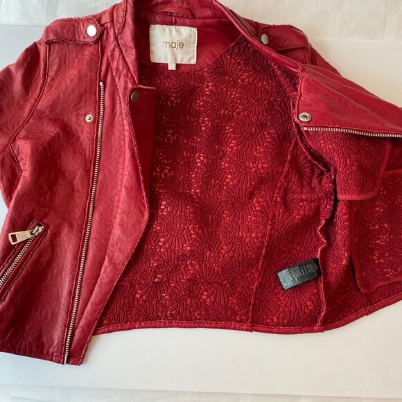 Maje Bonnie Leather Moto Jacket - Picture 5 of 12